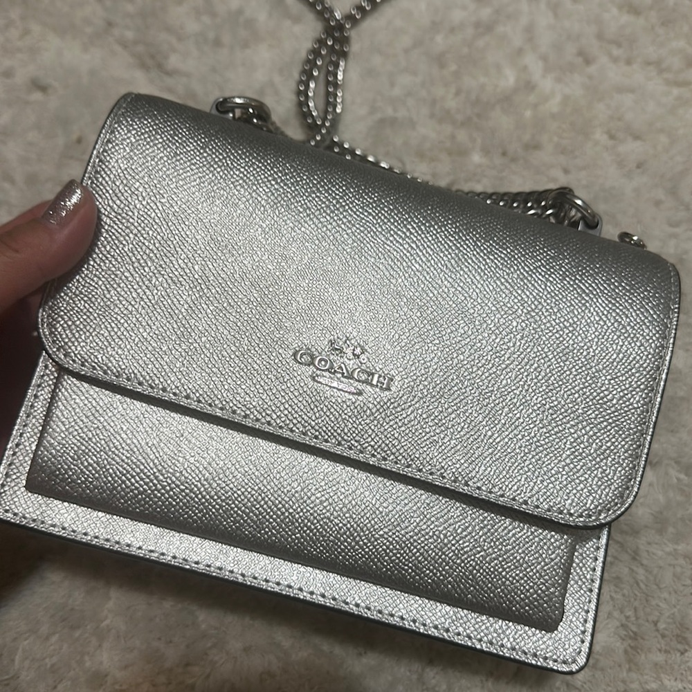 Beautiful Coach Silver Crossbody Bag